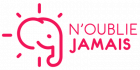 Logo de l’association « N’oublie jamais » en couleur rouge sur fond transparent, composé d’un symbole graphique épuré accompagné du nom « N’oublie Jamais ». L’image est cliquable et renvoie vers le site : https://noubliejamais.fr/.